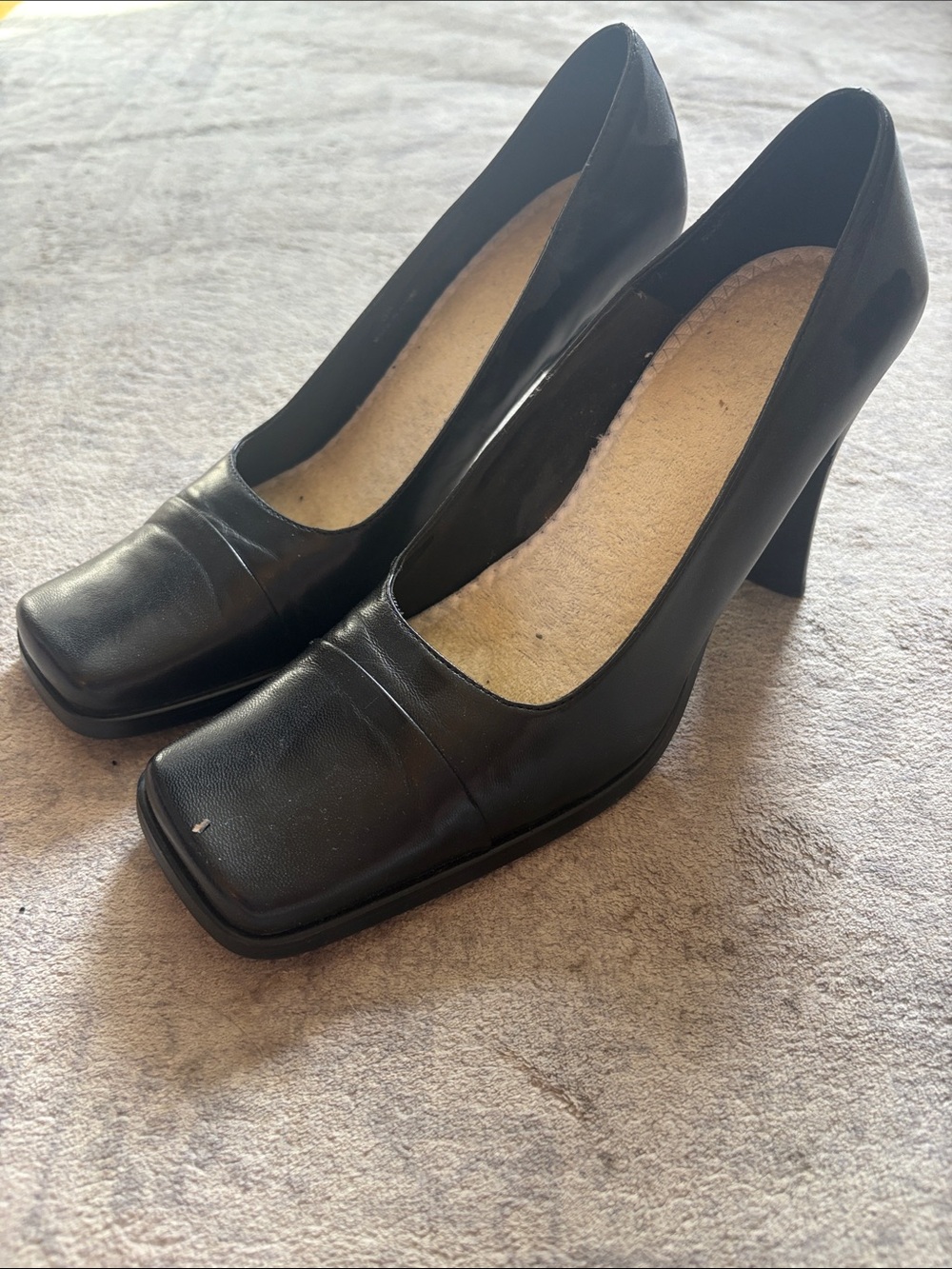 Aldo Women's Black Square-Toe High Heel Pumps